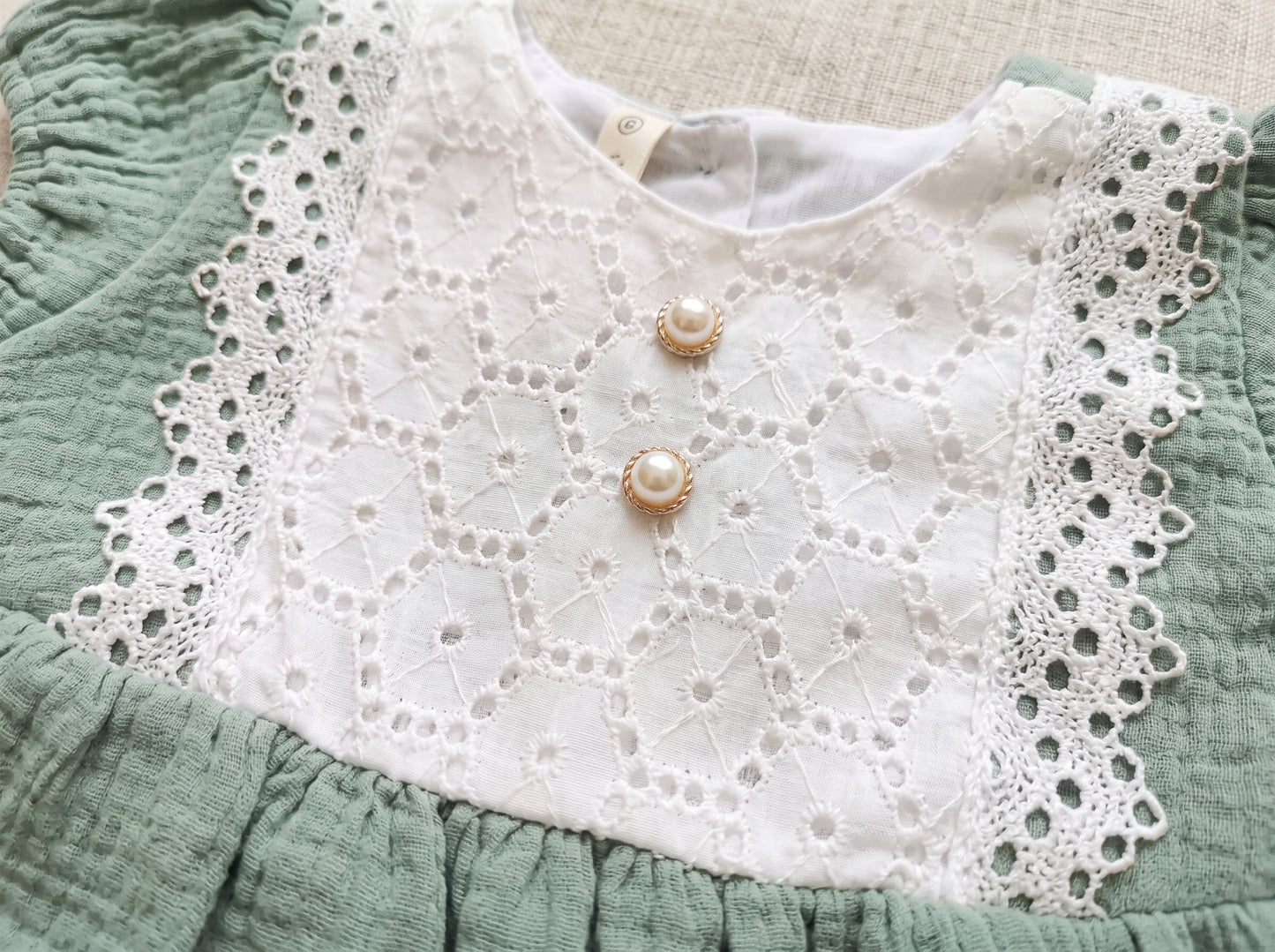 Schiffli Lace Muslin Co-Ord Set for Baby Girls