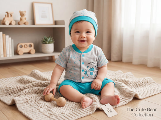 Cute Bear 3-Piece Summer Outfit Set