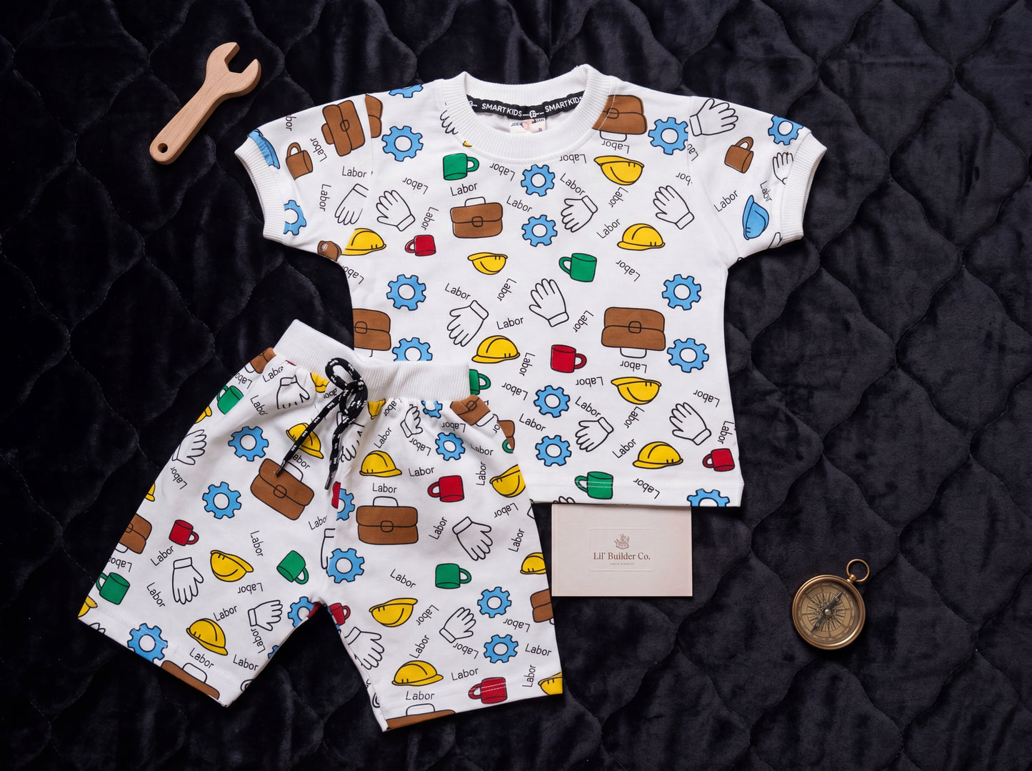 Heritage Tool-Print Boys' Co-ord Set by Smart Kids