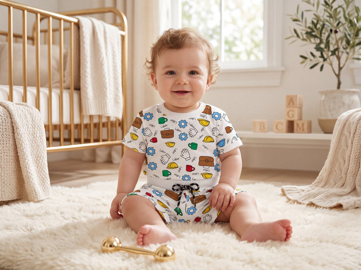 Heritage Tool-Print Boys' Co-ord Set by Smart Kids
