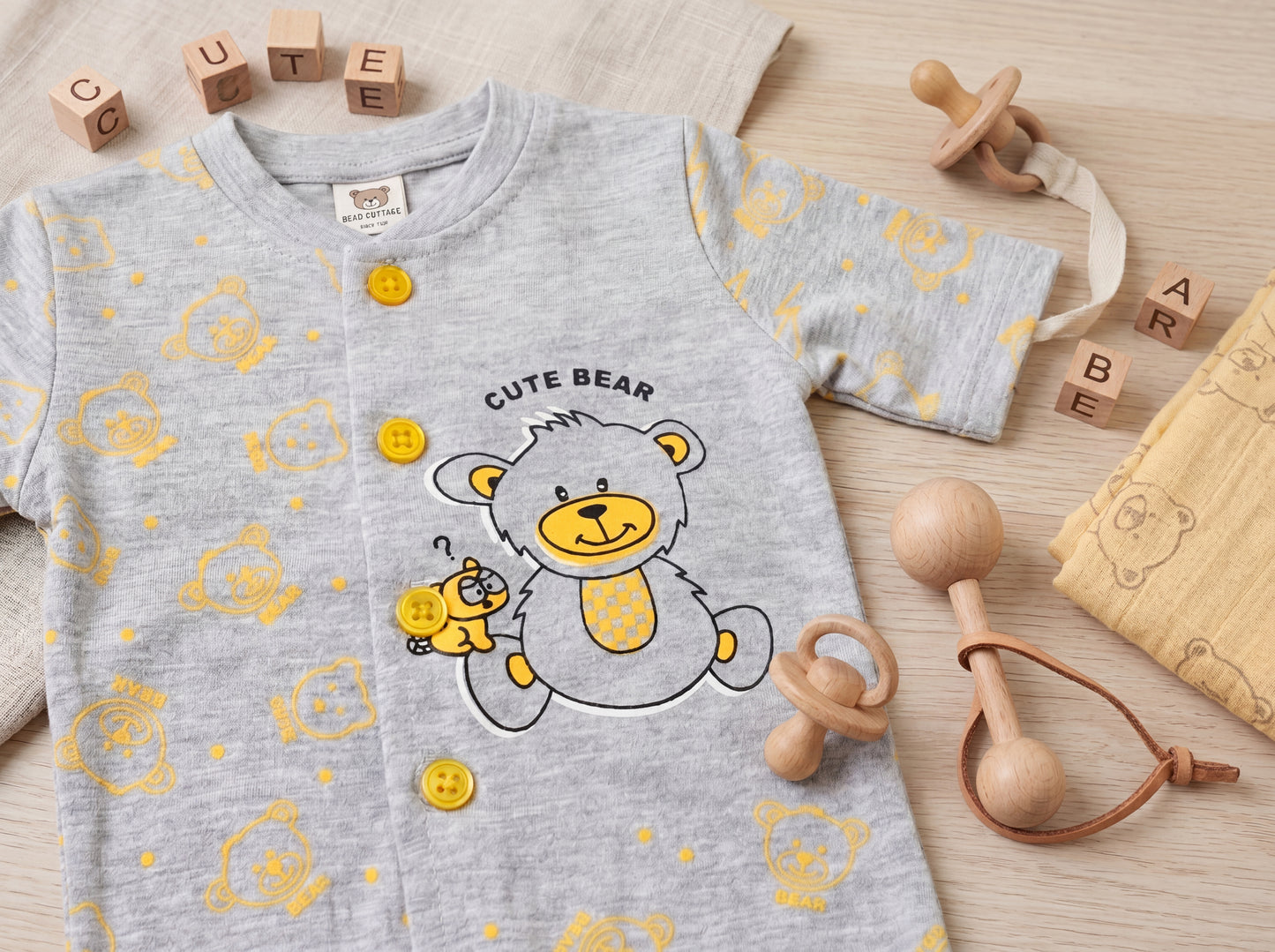 Cute Bear 3-Piece Summer Outfit Set