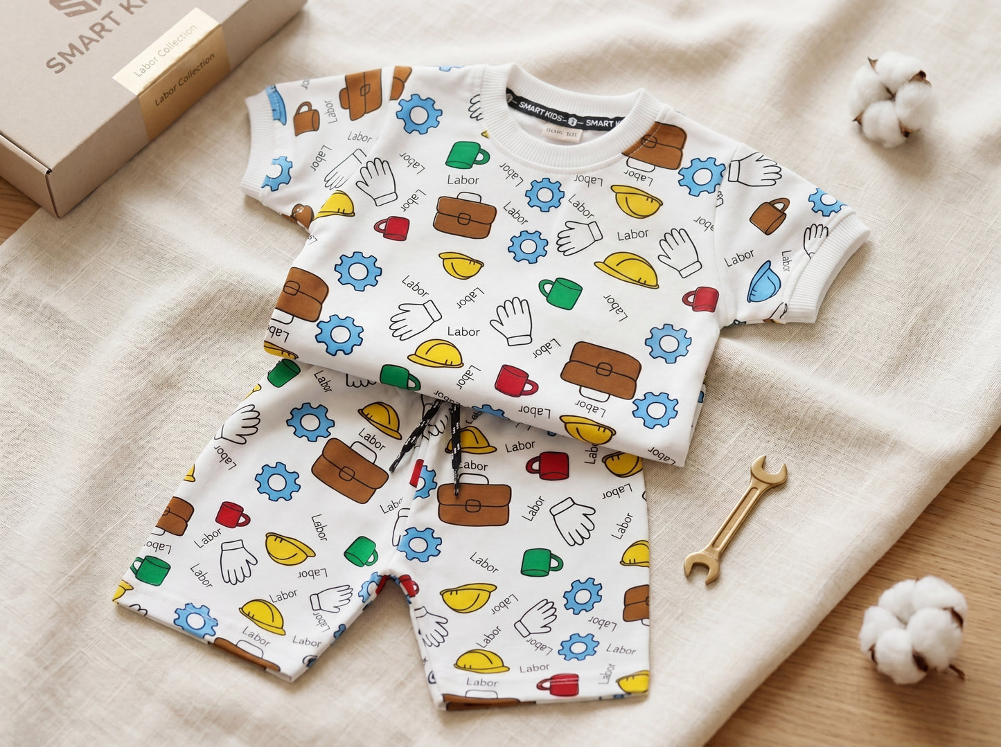 Heritage Tool-Print Boys' Co-ord Set by Smart Kids