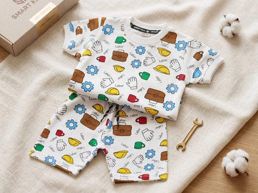 Heritage Tool-Print Boys' Co-ord Set by Smart Kids